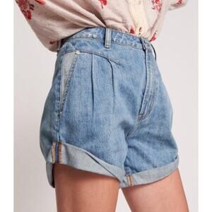 One Teaspoon Street Walker Shorts 80s Fit High Waist Denim Shorts 28